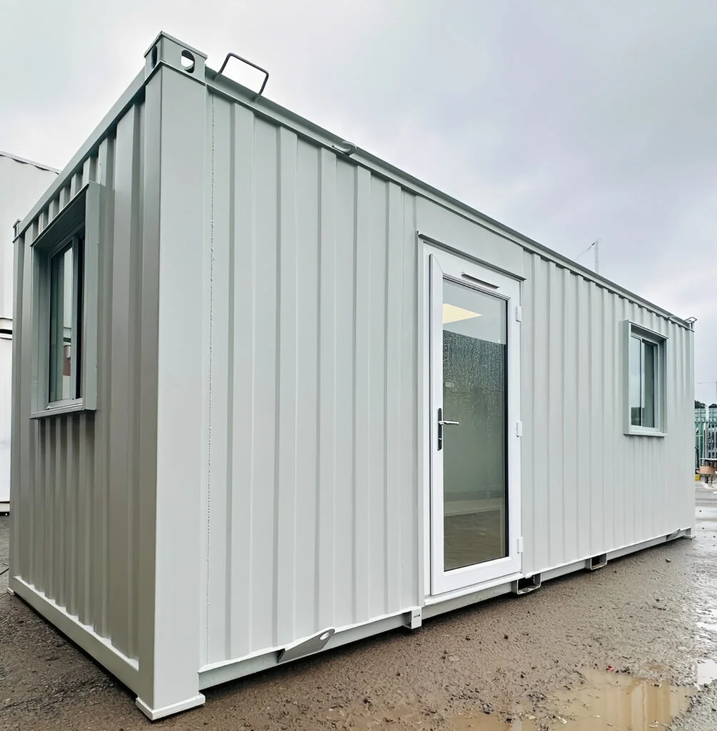 21ft x 8ft Custom Office Cabin – Refurbished Portable Building with A/C & Glazed Door - Image 11