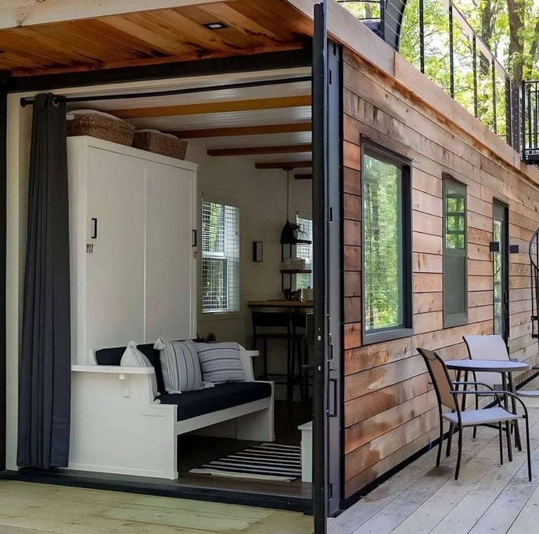 Luxury 1BHK 1BATH Tiny Home with Rooftop Deck, Container Home with Elegant Wooden Frame for Families, Fully Furnished Modern 2 Hour Set-Up, Customizable - Image 2